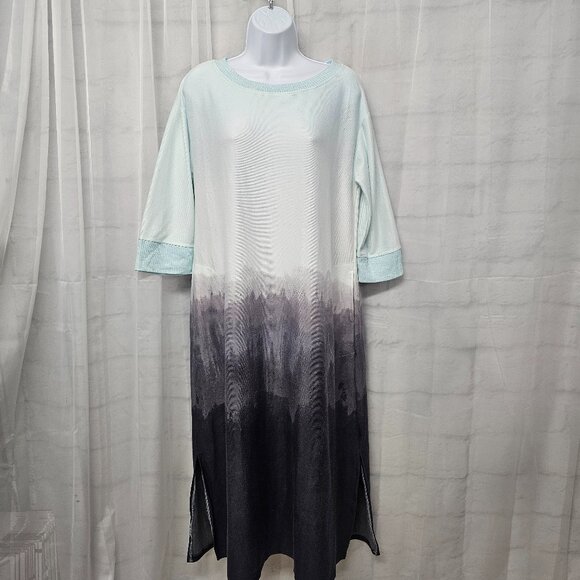 Secret Treasures Nightgown Blue Mountain Scene Winter Cozy Midi M - Picture 1 of 10